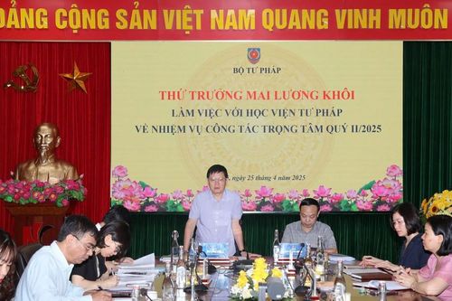 Thứ trưởng Mai Lương Khôi: Học viện Tư pháp cần khẳng định vai trò, đáp ứng yêu cầu trong tình hình mới