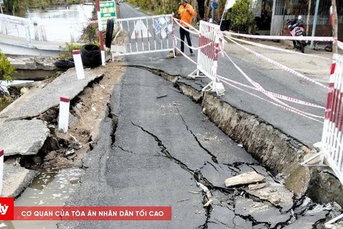 Tạm ngưng lưu thông ô tô qua khu vực cống Bào Tròn do sụp lún
