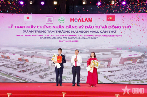 Cần Thơ: Trao giấy chứng nhận đăng ký đầu tư động thổ dự án Aeon Mall