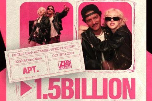 APT của Rosé và Bruno Mars là MV đạt 1,5 tỷ view nhanh thứ 3 trong lịch sử YouTube