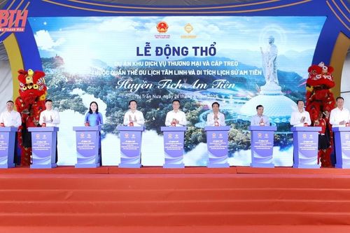 Động thổ Dự án Khu dịch vụ thương mại và cáp treo thuộc Quần thể khu du lịch tâm linh và di tích lịch sử Am Tiên