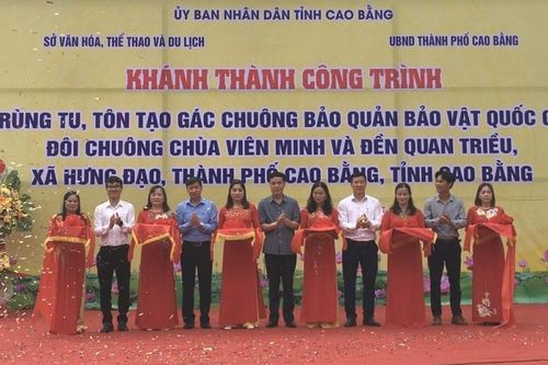 Khánh thành công trình trùng tu, tôn tạo gác chuông bảo quản Bảo vật quốc gia Đôi chuông Chùa Viên Minh và Đền Quan Triều