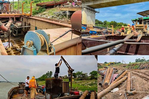 Hà Nội quyết liệt kiểm soát tàu khai thác cát trên sông Hồng, sông Đà