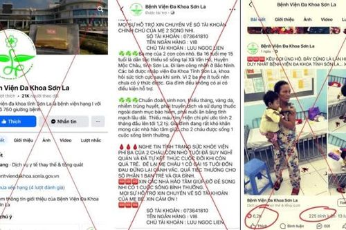 Giả mạo fanpage Bệnh viện Đa khoa tỉnh Sơn La kêu gọi từ thiện