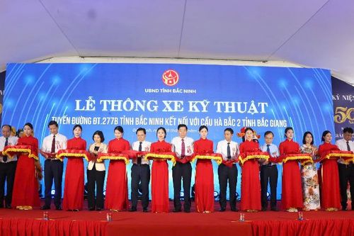 Bắc Ninh thông xe kỹ thuật tuyến đường kết nối với cầu Hà Bắc 2