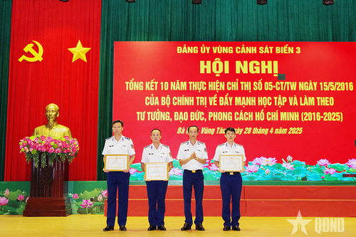 Đảng ủy Vùng Cảnh sát biển 3 lãnh đạo thực hiện hiệu quả Chỉ thị 05 của Bộ Chính trị