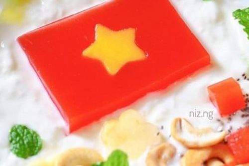 Thạch rau câu cờ đỏ sao vàng, trẻ nhỏ cũng có thể tự làm được