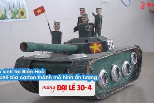 Học sinh tại Biên Hòa tái chế bìa carton thành mô hình ấn tượng