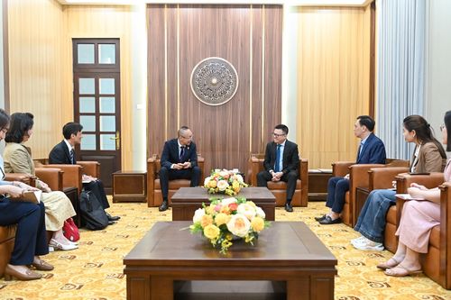 Tổng Biên tập Báo Nhân Dân Lê Quốc Minh tiếp Đoàn Cơ quan Hợp tác quốc tế Nhật Bản (JICA)