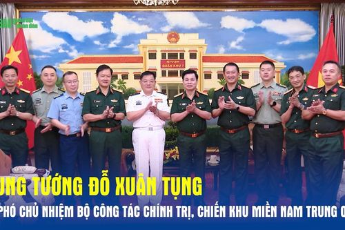 Trung tướng Đỗ Xuân Tụng tiếp Phó chủ nhiệm Bộ Công tác chính trị, Chiến khu miền Nam Trung Quốc