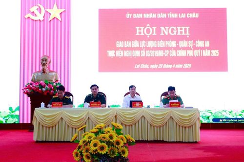 Lai Châu: Giao ban giữa lực lượng Biên phòng - Quân sự - Công an thực hiện Nghị định số 03/2019/NĐ-CP của Chính phủ quý I năm 2025