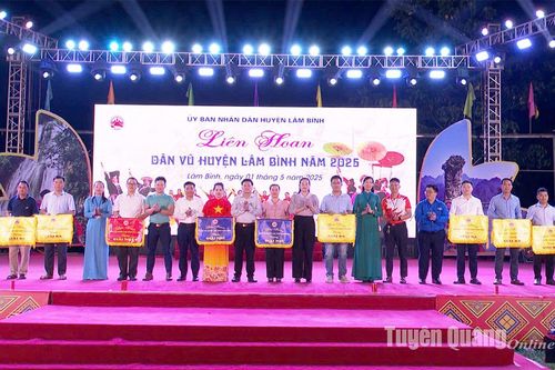 150 diễn viên tham gia Liên hoan dân vũ huyện Lâm Bình