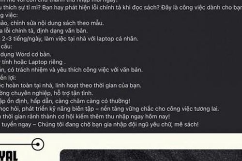 Hối hận không kịp với chiêu tuyển dụng 'việc nhẹ lương cao' trên Facebook