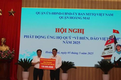 Quận Hoàng Mai phát động ủng hộ ít nhất 2,25 tỷ đồng Quỹ 'Vì biển, đảo Việt Nam' năm 2025