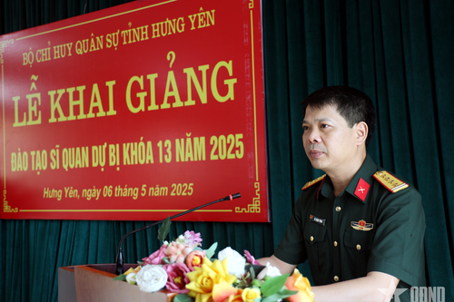 Bộ CHQS tỉnh Hưng Yên khai giảng đào tạo sĩ quan dự bị khóa 13 năm 2025