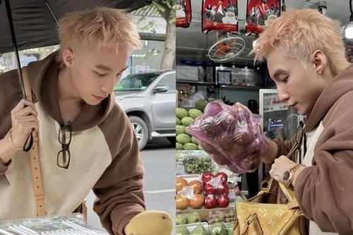 Sơn Tùng đi chợ Bến Thành, nhét xoài, măng cụt vào túi 300 triệu đồng