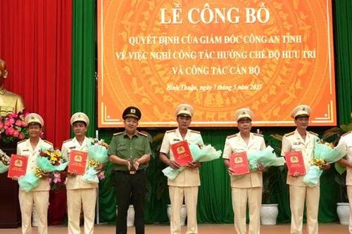 Hơn 30 lãnh đạo cấp phòng, đội của Công an tỉnh Bình Thuận nghỉ hưu trước tuổi