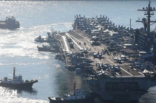 Thêm 1 tiêm kích F/A-18 trên tàu sân bay Truman của Mỹ rơi xuống biển