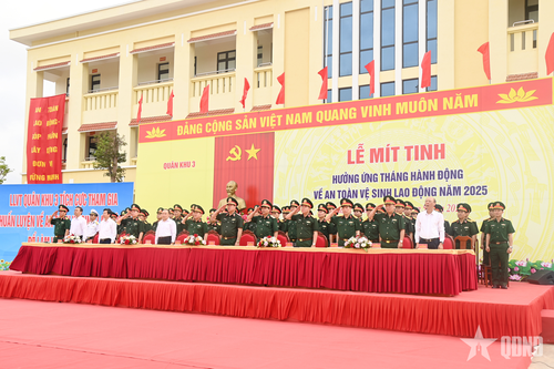 Quân khu 3: Mít tinh hưởng ứng Tháng hành động về an toàn, vệ sinh lao động năm 2025