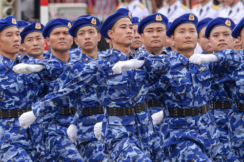 Cận cảnh tổng duyệt diễu binh, diễu hành mừng 70 năm Ngày Giải phóng Hải Phòng