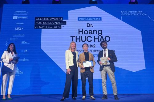 Kiến trúc sư Việt Nam đoạt Giải thưởng Kiến trúc bền vững toàn cầu năm 2025