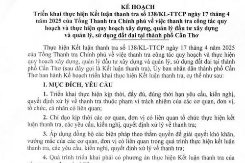 Cần Thơ triển khai Kế hoạch thực hiện Kết luận Thanh tra Chính phủ