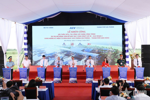 Khởi công dự án 'Mở rộng sân đỗ máy bay' Cảng hàng không quốc tế Cát Bi (Hải Phòng)