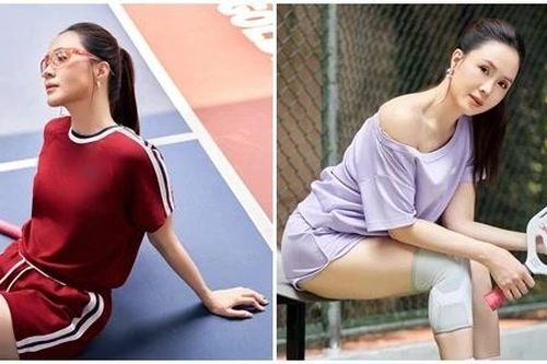 'Nữ thần màn ảnh' Hồng Diễm mặc gợi cảm, trẻ trung trên sân pickleball