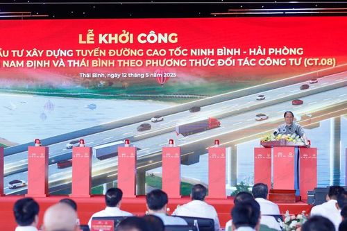 Thủ tướng Phạm Minh Chính dự lễ khởi công xây dựng đoạn tuyến cao tốc Nam Định - Thái Bình