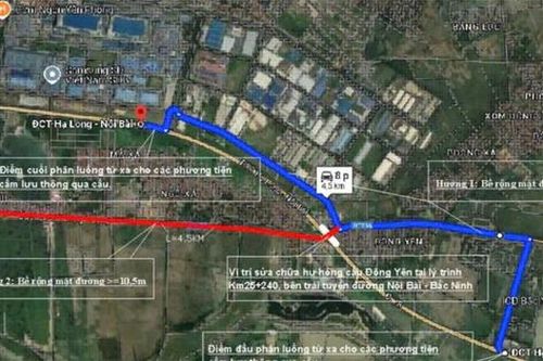 Cấm cầu Đông Yên, phương tiện đi trên quốc lộ 18 di chuyển thế nào?