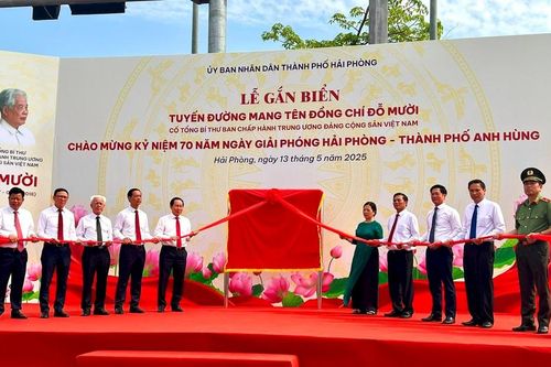 Hải Phòng: Gắn biển tuyến đường mang tên cố Tổng Bí thư Đỗ Mười