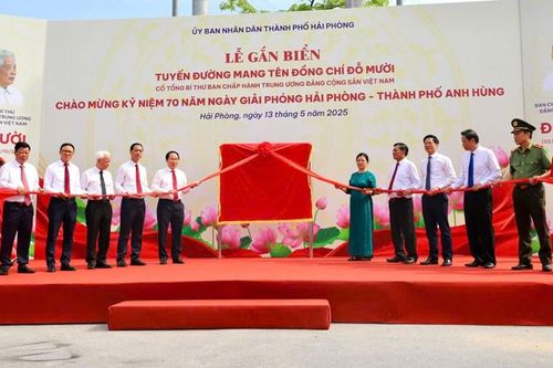 Hải Phòng gắn biển tuyến đường mang tên cố Tổng Bí thư Đỗ Mười