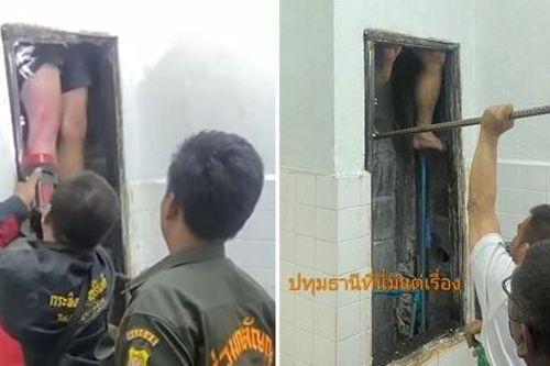 Thái Lan: Cảnh sát giải cứu tên trộm kẹt trong khu vực chứa đường ống nước