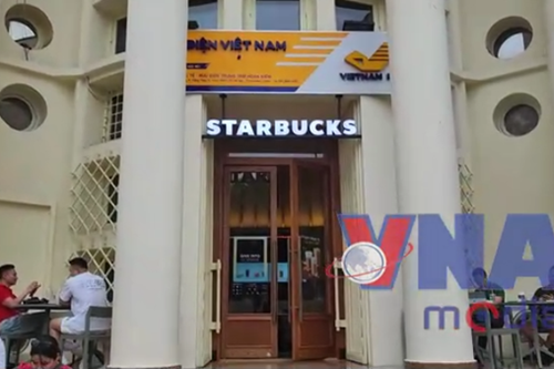 Quán cafe tại Bưu điện Hà Nội
