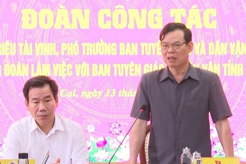 Ban Tuyên giáo và Dân vận Trung ương làm việc với Ban Tuyên giáo và Dân vận Tỉnh ủy Lào Cai