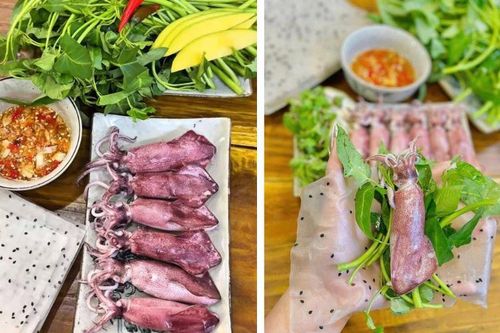 Vì sao món mực hấp cuốn rau muống bánh tráng gây sốt mạng?
