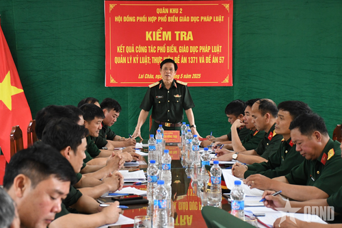 Quân khu 2 kiểm tra công tác phổ biến, giáo dục pháp luật, quản lý kỷ luật