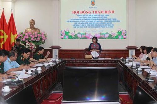 Thẩm định Dự thảo Luật sửa đổi, bổ sung 11 luật trong lĩnh vực quân sự, quốc phòng