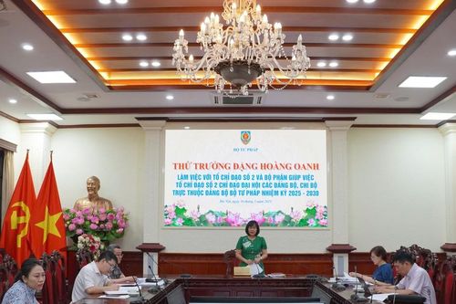 Tổ chỉ đạo số 2 họp triển khai công tác chỉ đạo đại hội các đảng bộ, chi bộ trực thuộc Đảng bộ Bộ Tư pháp