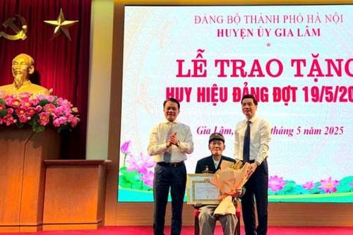 Gia Lâm trao tặng, truy tặng Huy hiệu Đảng đợt 19-5
