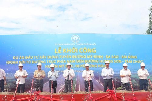 Hà Nội: Khởi công Dự án đầu tư xây dựng tuyến đường Mỹ Đình - Ba Sao - Bái Đính
