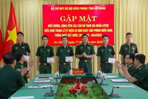 Bộ đội Biên phòng tỉnh An Giang biểu dương cán bộ tham gia thực hiện nhiệm vụ A50