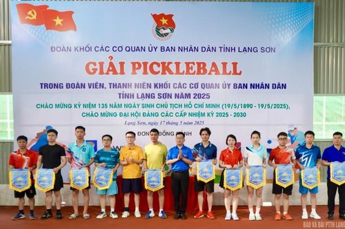 Trên 100 vận động viên tham gia giải Pickleball trong đoàn viên, thanh niên Khối các cơ quan UBND tỉnh 2025