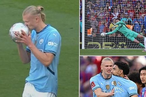 Guardiola bối rối khi Haaland nhường đồng đội đá 11m ở chung kết Cúp FA