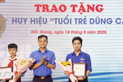 Bắc Giang: Tặng Huy hiệu Tuổi trẻ dũng cảm cho 2 đoàn viên, thiếu niên cứu người