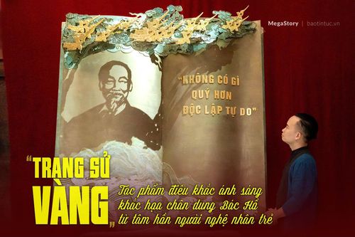 'Trang sử vàng' – Tác phẩm điêu khắc ánh sáng khắc họa chân dung Bác Hồ