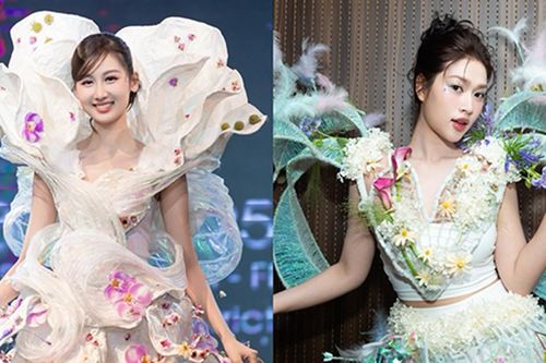 Hoa hậu Quế Anh hóa 'nàng tiên hoa', đọ dáng với Thiên Ân