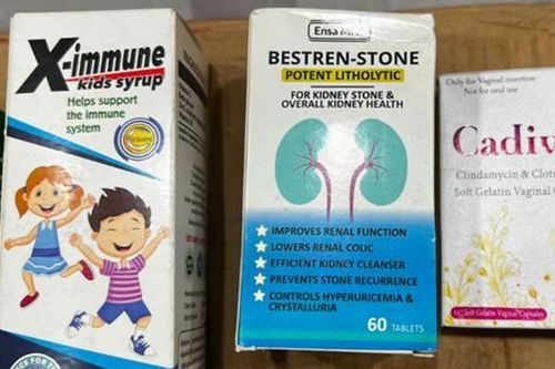 Cận cảnh một số sản phẩm trong đường dây sản xuất thực phẩm chức năng giả mới bị triệt phá