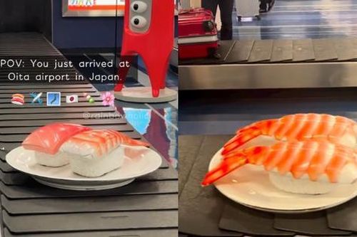 Độc lạ Nhật Bản: Khu vực nhận hành lý tại sân bay Oita 'hóa' băng chuyền sushi