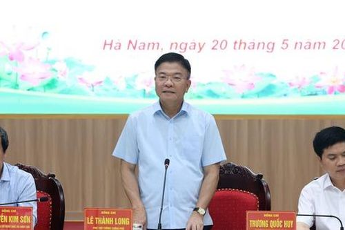 Phó Thủ tướng Lê Thành Long làm việc với tỉnh Hà Nam về triển khai dự án xây dựng Khu Đại học Nam Cao